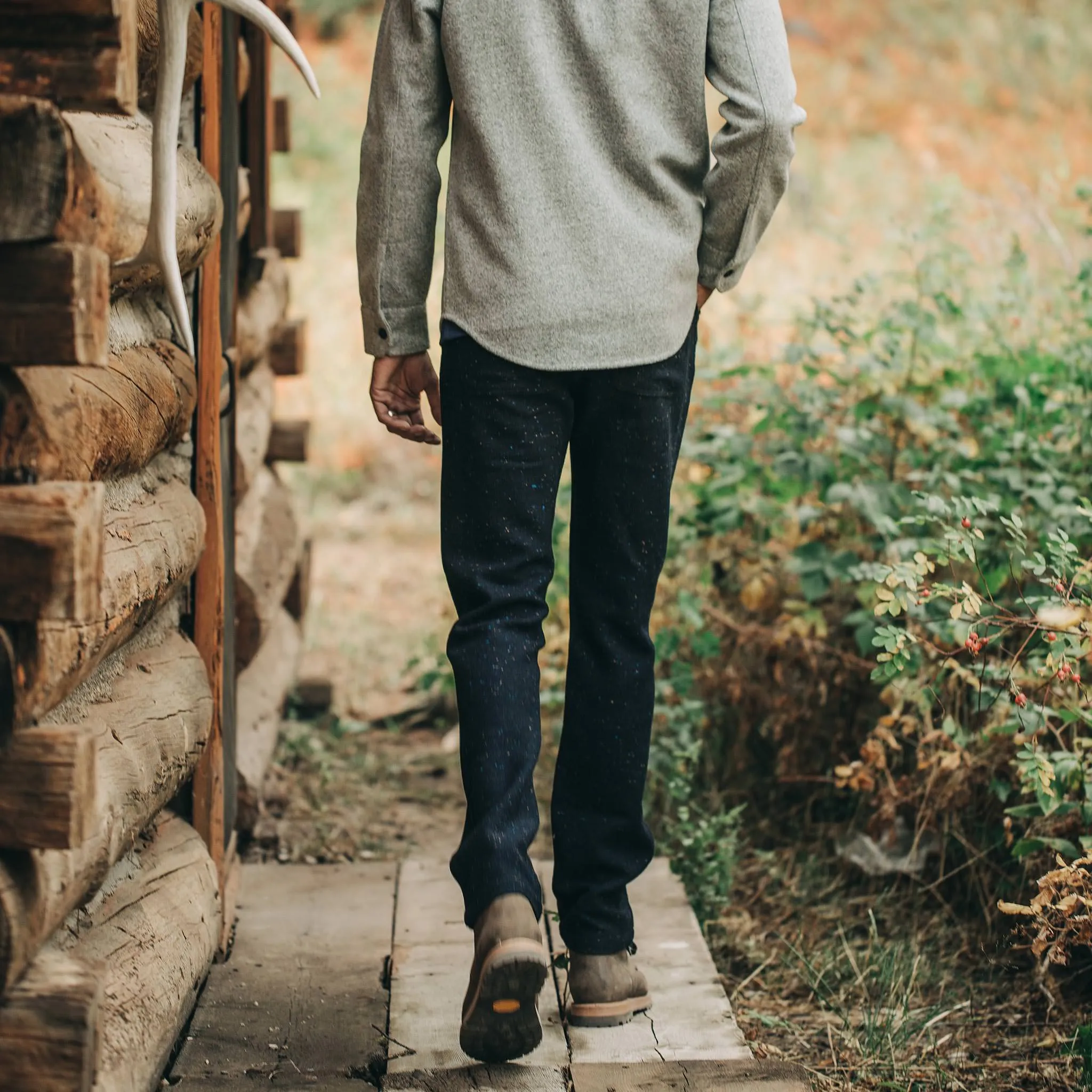 The Camp Pant in Navy Donegal Herringbone