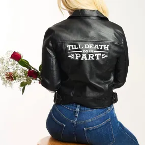 Til Death Do Us Part Vegan Moto Jacket - Black