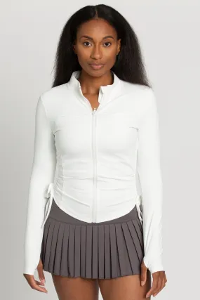 White Side Tie Athletic Jacket