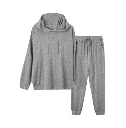 Women's Hooded Long Sleeved Winter Sleepwear Homewear Set