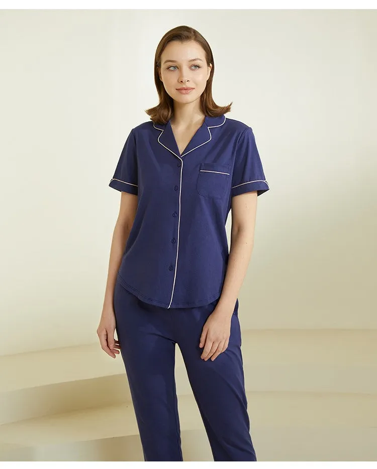 Women's Pure Cotton 3A Graded Anti-Bacterial Short-Sleeved Homewear Set