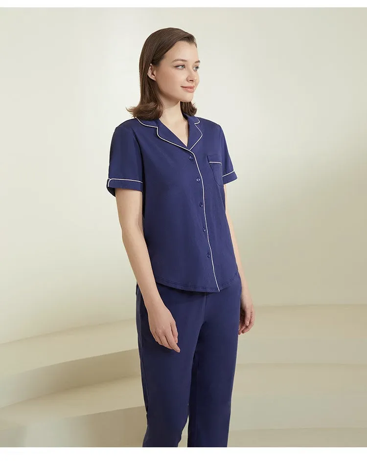 Women's Pure Cotton 3A Graded Anti-Bacterial Short-Sleeved Homewear Set