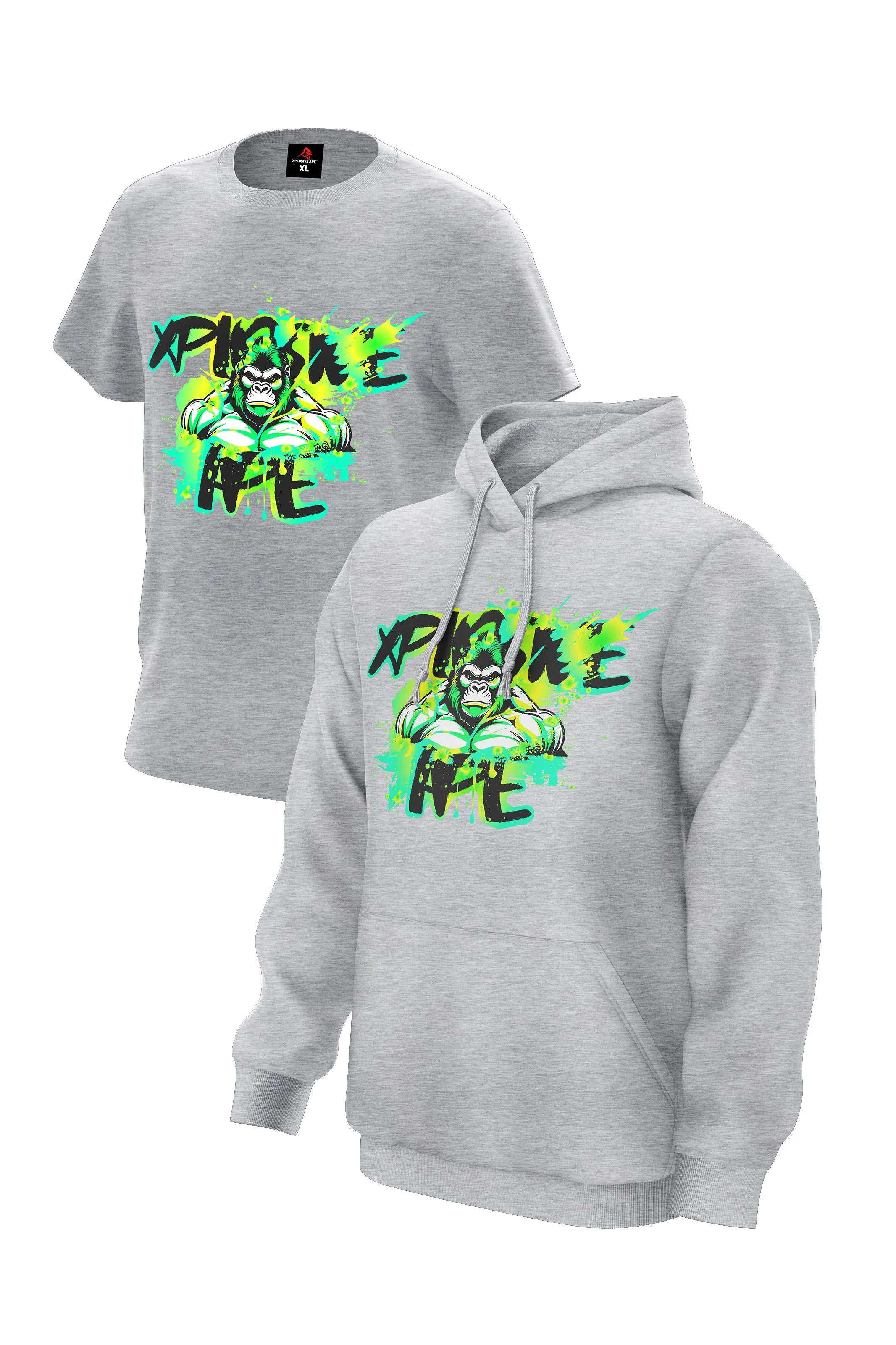 XAPE Splatter Graffiti V2 Hoodie & Tee - Grey